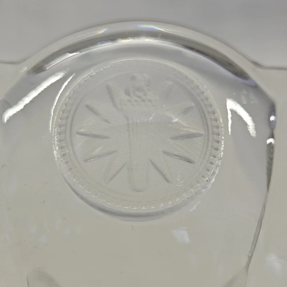 Fostoria Sherbet Dish Coin Clear Eagle Centennial 1886 Footed Glass Dessert Bowl
